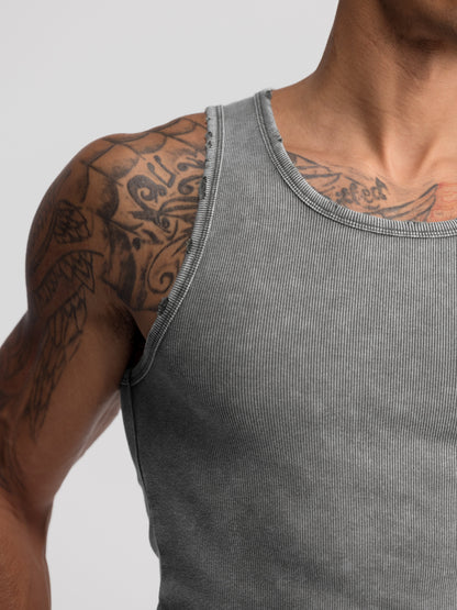 Premium Ultra-Soft Cotton Distressed Fitted Tank 2 Pack