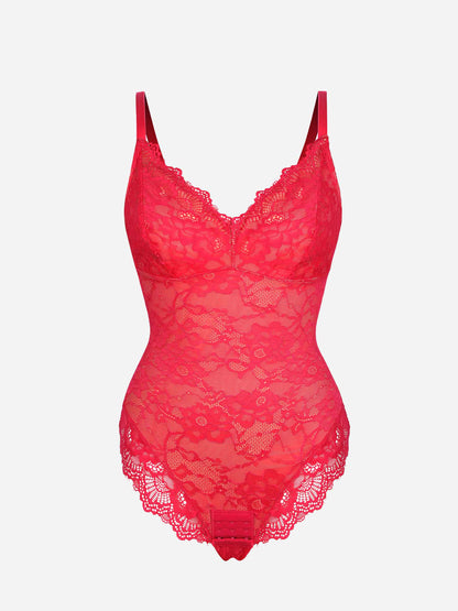 Lace V-Neck Breathable Bodysuit